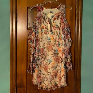Haute Hippie Floral pinks mini dress S NWOT